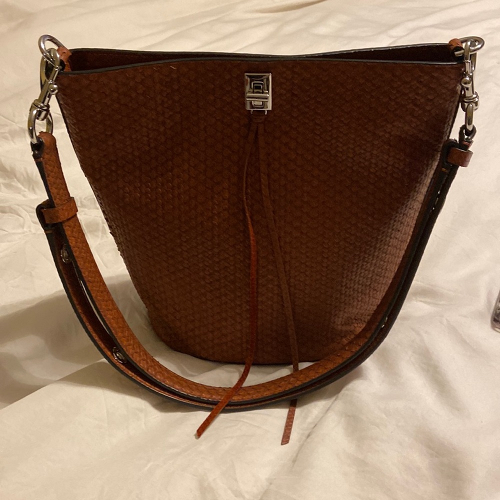 Rebecca Minkoff woven Darren bucket bag gently used in great condition.